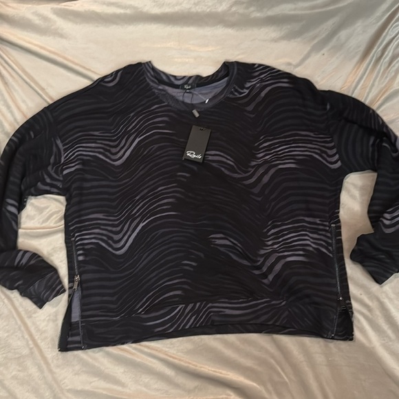 Rails Marlo Charcoal Watercolor Stripe Pullover Sweatshirt XXL $158 - Picture 4 of 8